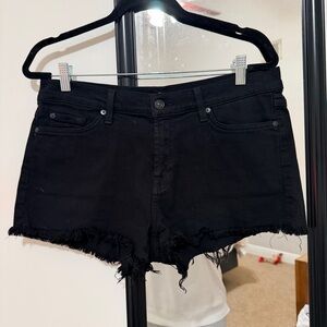 7 For All Mankind Black Jean Shorts